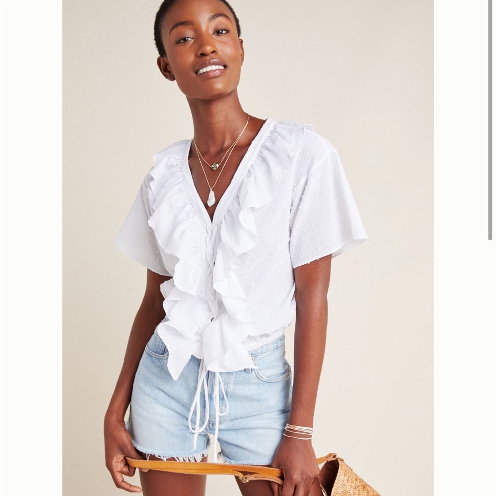 NWOT Eri + Ali Eyelet Lace-Up Top